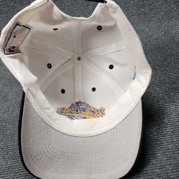 Vintage 1997 World Series Florida Marlins Logo 7 Snapback Hat White Black MLB 90 - Picture 5 of 6